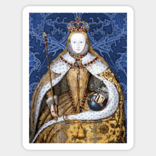 Queen Elizabeth I Tudor Collage Coronation Portrait Sticker